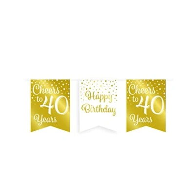 Afbeelding van Slinger Cheers to 40 years wit/goud 6m