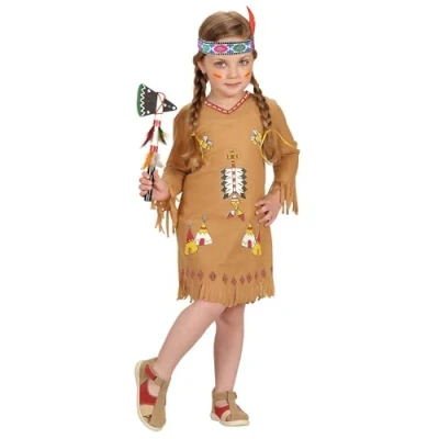 Afbeelding van Widmann Indiaan Kostuum Walla Wigwam Washington Meisje Bruin Maat 104 Carnavalskleding Verkleedkleding