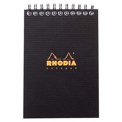 Afbeelding van Rhodia Classic notitieblok A6 Ruitjes bedrukt &amp; zwarte kaft