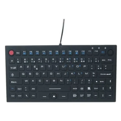 Image de exertis Connect Clavier avec pavé tactile à 2 boutons lavable USB AZERTY Français noir