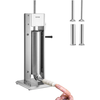 Afbeelding van VEVOR Worstvuller van 7 L Handslinger Handmatig Worstvulmachine Inclusief 4 Vulbuizen