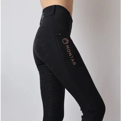 Image de Montar Legging d&#039;Équitation Rosegold Logo Junior Noir 164