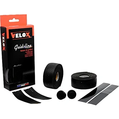 Afbeelding van Guidoline stuurlint Velox Performance Line ø2.5x30mm 1.90m geperforeerd mat zwart