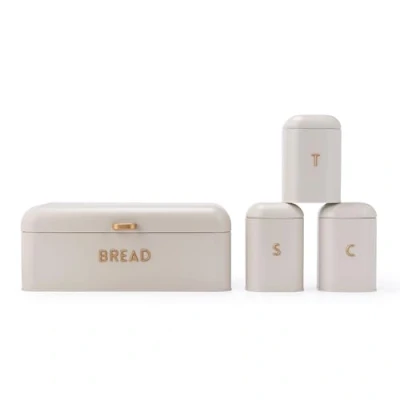 Afbeelding van SALTER BW13731OEU7 Pebble 4 delige aanrechtset brooddoos, thee, suiker, koffieblikken, opbergcontainers, duurzaam gepoedercoat staal, gemakkelijk schoon te maken, voorraadpotten