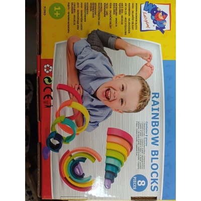 Afbeelding van Woody balans spel regenboog blokken91993