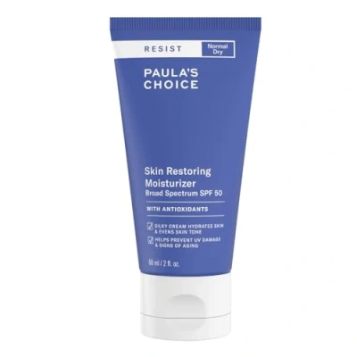 Afbeelding van Paula&#039;s Choice RESIST Anti aging dagcrème herstellende SPF 50 hydraterende zonnecrème voor het gezicht verlicht de teint, hydrateert en beschermt huid met niacinamide normale tot