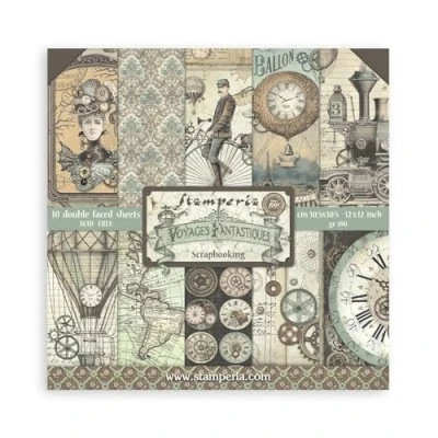Afbeelding van Stamperia Voyages Fantastique 12&quot;x12&quot;