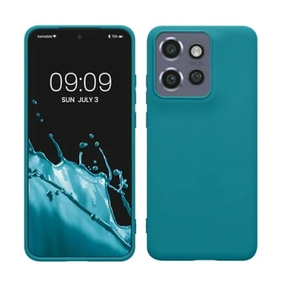 Afbeelding van kwmobile telefoonhoesje geschikt voor Motorola Edge 50 Neo / ThinkPhone 25 Hoesje smartphone Back cover in petrol
