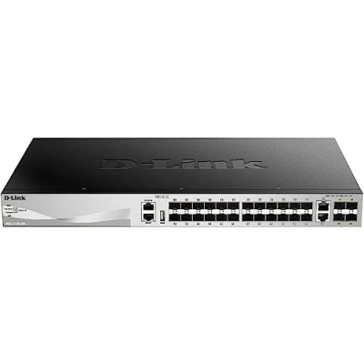 Afbeelding van D Link DLINK DGS 3130 30S/E 30Port L3 Fiber Gigabit Stack (30 Havens), Netwerkschakelaar, Grijs