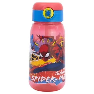 Afbeelding van Spider Man Drinkbeker Kind 510 ml BPA vrij Met Drukknop &amp; Rietje Lekvrij Herbruikbare Fles Marvel Design