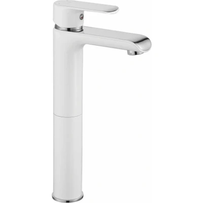 Afbeelding van REA Bloom Wastafelkraan/ Mengkraan Opbouw Hoog Model Glans Wit/Chroom