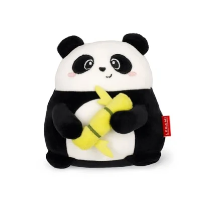 Afbeelding van Legami Super Soft Plush!, Panda thema, mini formaat, met gepersonaliseerde identiteitskaart, alleen staand, 14 x 15 12 cm