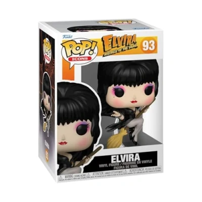 Afbeelding van Funko Pop! Icons : Elvira Mistress Of The Dark Broom Figurine en vinyle de collection Idée cadeau Produit officiel Jouets pour enfants et adultes