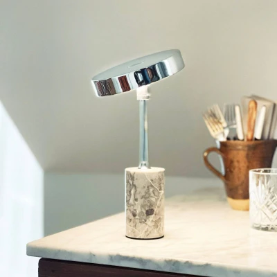 Afbeelding van Dyberg Larsen Starlight Portable Taffellamp Chroom/Grijs DybergLarsen