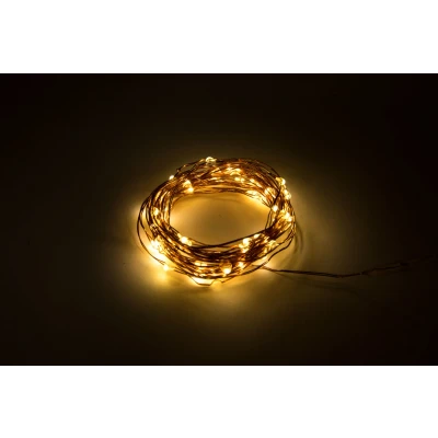 Afbeelding van LED Feestverlichting Prikkabel, 5 Meter, Waterdicht IP65, Warm Wit, Op 3xAA Batterijen