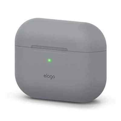 Afbeelding van elago Originele beschermhoes compatibel met Apple AirPods Pro, beschermhoes, hoogwaardige siliconen [precies passende test] (lichtgrijs)