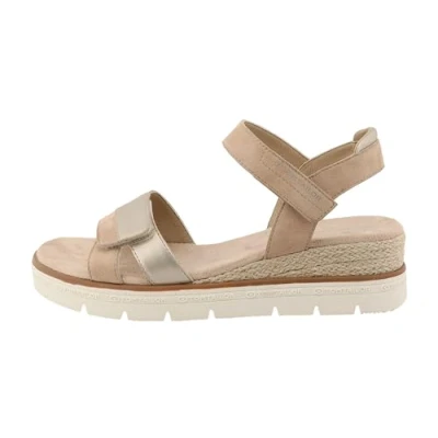 Afbeelding van TOM Tailor Sandalen met plateauzool, Dames, Maat: 37, Sand Hoogwaardig imitatieleer