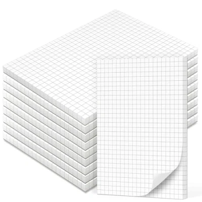 Afbeelding van Fantastino® Notitieblok A6 kleine ruitjes 10 stuks, 500 vellen (50 per blok), premium papier 90 g/m², klein, afneembaar mini vel voor kantoor, huis, school, universiteit