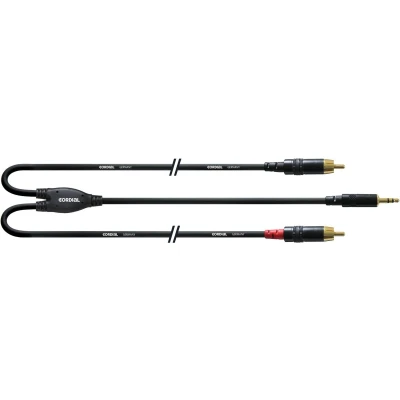 Afbeelding van Cordial Y Adaptor Cable [Mini Jack(m)/2x RCA(m)] 900mm (Black) Insert kabel