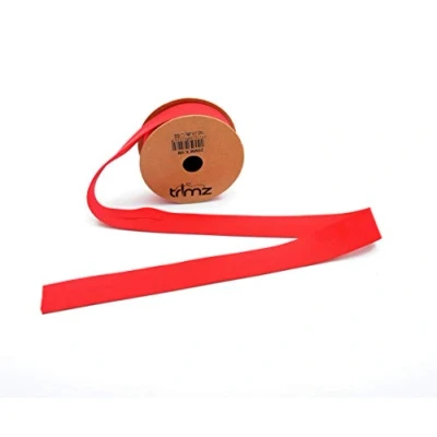 Afbeelding van Trimz Biais van polykatoen, rood, 5 m spoel