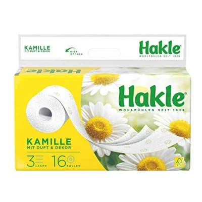 Afbeelding van Hakle Toiletpapier, 3 laags, natuurlijk, verzorgend, met kamille en aloë vera