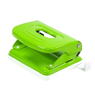 Afbeelding van Idena 11533 Metalen perforator met aanslagrail, groen, voor 20 vellen