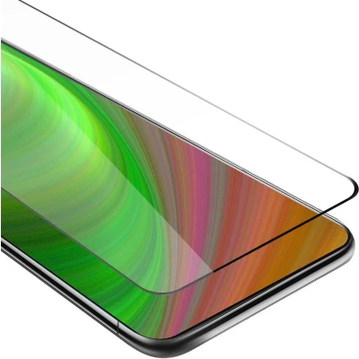 Afbeelding van Cadorabo Screenprotector geschikt voor Samsung Galaxy A80 / A90 4G Volledig scherm pantserfolie Beschermfolie in TRANSPARANT met ZWART Gehard (Tempered) display beschermglas 9H hardheid 3D Touch