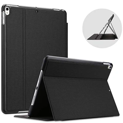 Afbeelding van ProCase beschermhoes voor iPad 10,5 inch, Air 3 (model: A2123 A2152 A2153 A2154), Pro 2 A1701 A1709 A1852), met valbescherming, stabiele magnetische klep, zwart