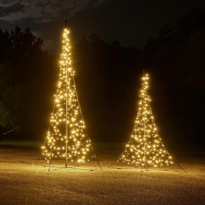Afbeelding van Fairybell Vlaggenmast Kerstboom All Surface 2 meter 240 LED lampjes Inclusief mast Warm wit