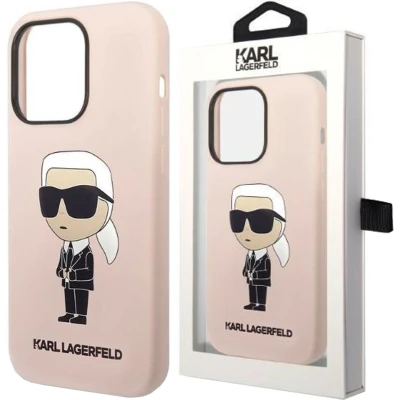 Afbeelding van Karl Lagerfeld iPhone 14 Pro Max Hardcase Backcover Ikonik NFT Magsafe Compatible Roze