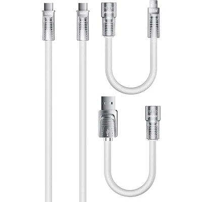 Afbeelding van Remax RC C168 USB Kabel 4in1 C/IPhone/USB A 60W 1.5m Wit