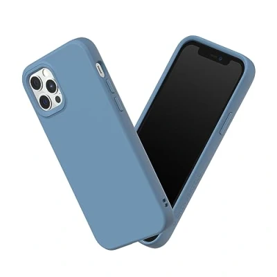 Afbeelding van RHINOSHIELD Hoesje compatibel met [iPhone 12/12 Pro] SolidSuit dunne hoes schokabsorberende technologie en premium matte afwerking tij blauw