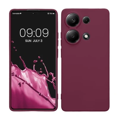 Afbeelding van kwmobile telefoonhoesje geschikt voor Xiaomi Redmi Note 13 Pro 4G Hoesje smartphone Precisie camera uitsnede In bordeaux violet