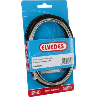 Afbeelding van Universele remkabelkit Elvedes 1700mm 2350mm RVS zwart (op kaart)