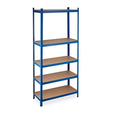 Afbeelding van stellingkast 1325 kg 5 etages steekverbinding 220 x 100 45 cm garage blauw