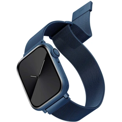 Afbeelding van UNIQ Dante band Apple Watch Serie 4/5/6/7/8/SE/SE2 38/40/41mm RVS blauw/kobaltblauw