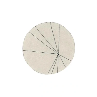 Afbeelding van Lorena Canals Wasbaar katoen vloerkleed Trace Beige Ø150cm