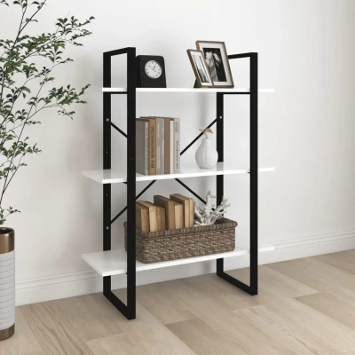 Afbeelding van Boekenkast 80x30x105 cm bewerkt hout wit