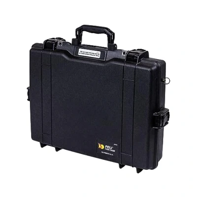 Afbeelding van PELI 1495 extreem robuuste laptopkoffer, waterdicht en stofdicht IP67, inhoud 15 l, gemaakt in de VS, zonder schuim, kleur: zwart