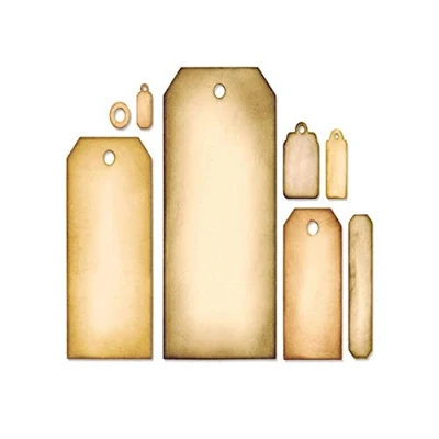 Afbeelding van Sizzix 658784 Framelits Set van 8 matrixen collectie Tim Holtz grijs