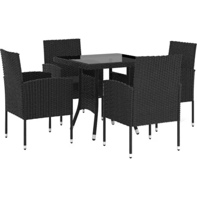 Afbeelding van vidaXL 5 delige Tuinset poly rattan zwart