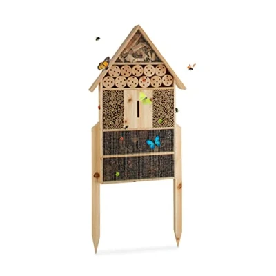 Afbeelding van Relaxdays, Insectenhotels, Insectenhotel (Lieveheersbeestje, Kantenvleugel, Bij, Bijen, Vlinders)