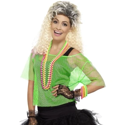 Afbeelding van SMIFFYS Fluo groen visnet t shirt voor dames One size Volwassenen kostuums