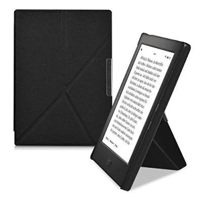 Afbeelding van kwmobile E reader hoesje geschikt voor Kobo Aura H2O Edition 1 hoes Ereader flip case met standaard cover van kunstleer In zwart