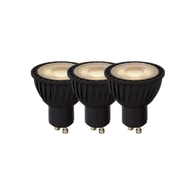 Afbeelding van Lucide MR16 LED lamp Ø 5 cm Dimb. GU10 3x5W 3000K Zwart Set van 3
