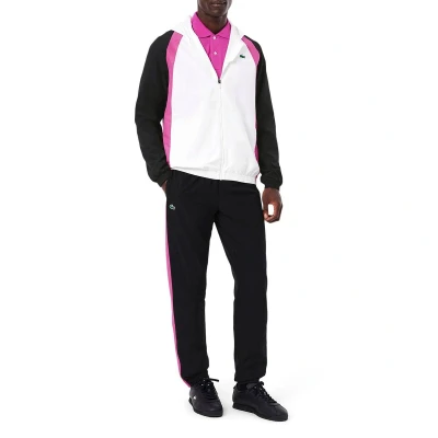 Afbeelding van Lacoste Sport Tracksuit SET Trainingspak, Heren, Maat: XL, White/malva/black