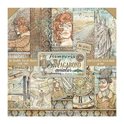 Afbeelding van Stamperia Sir Vagabond Aviator 6x6 Inch Paper Pack (SBBXS18)