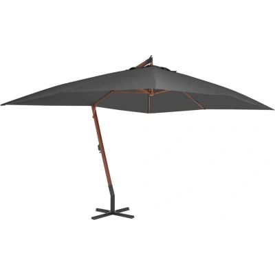 Afbeelding van Zweefparasol met houten paal 400x300 cm antraciet