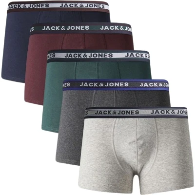 Afbeelding van Jack &amp; Jones Jacoliver Trunks 5 PACK Onderbroeken, Heren, Maat: 4XL, Dark grey melange