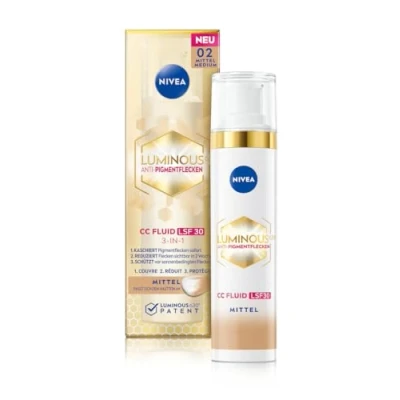 Afbeelding van NIVEA LUMINOUS630 Anti Pigment Vlekken CC Fluid Gezichtsverzorging Alle huidtypen SPF 30 40 ml 2 Medium